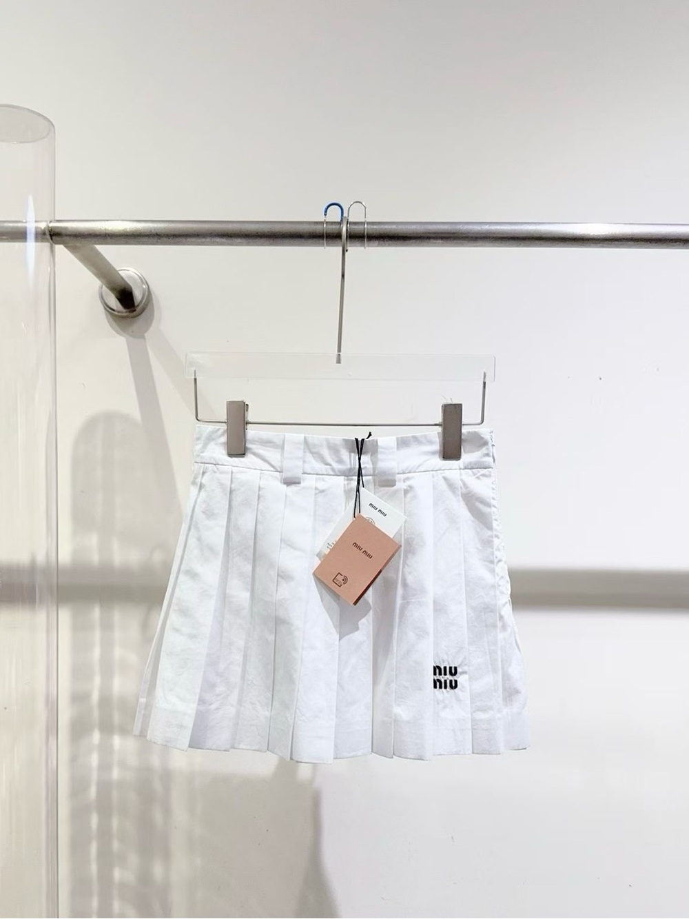 Miu Miu White Pleated Mini Skirt Shorts
